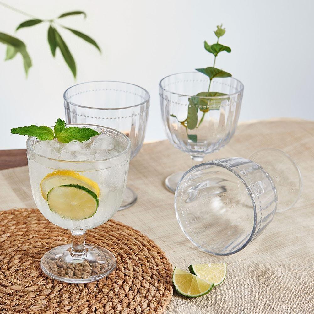fitz and floyd Beaded Wine Goblets Set of 4