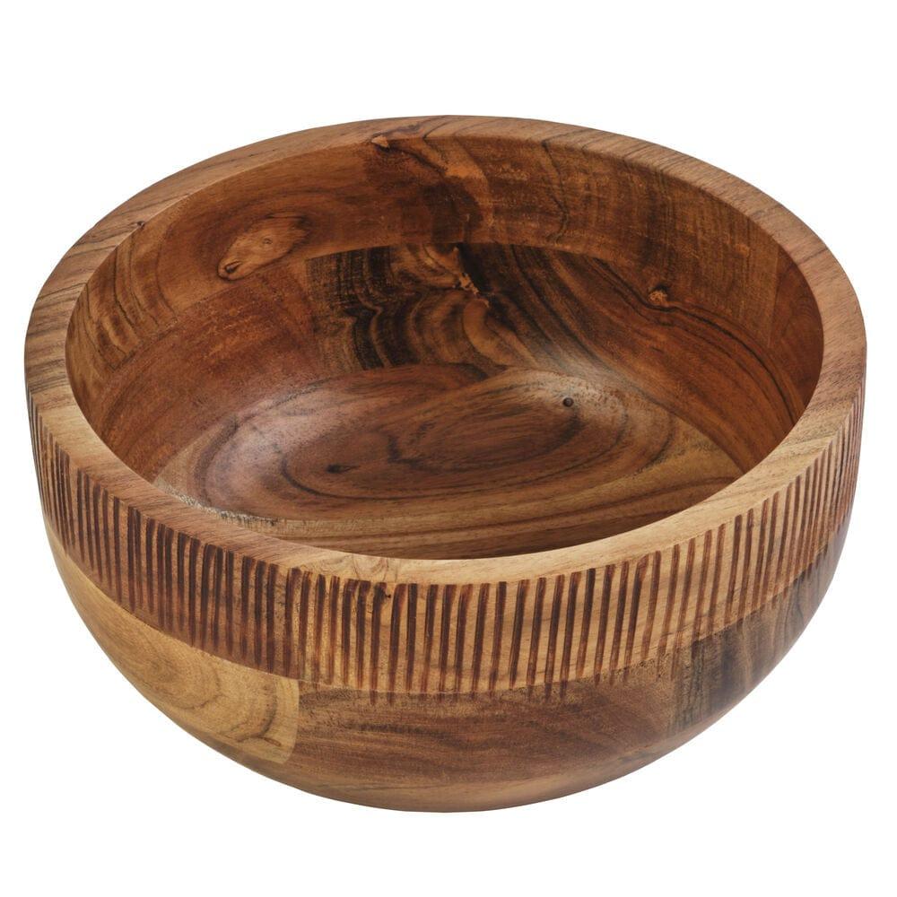Fitz And Floyd Caleb Acacia Wood Serve Bowl 9 IN