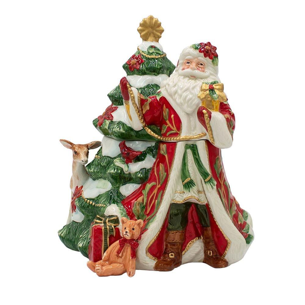 Fitz And Floyd Cardinal Christmas Santa Cookie Jar