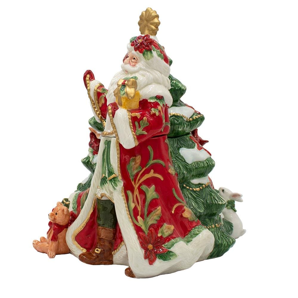 Fitz And Floyd Cardinal Christmas Santa Cookie Jar
