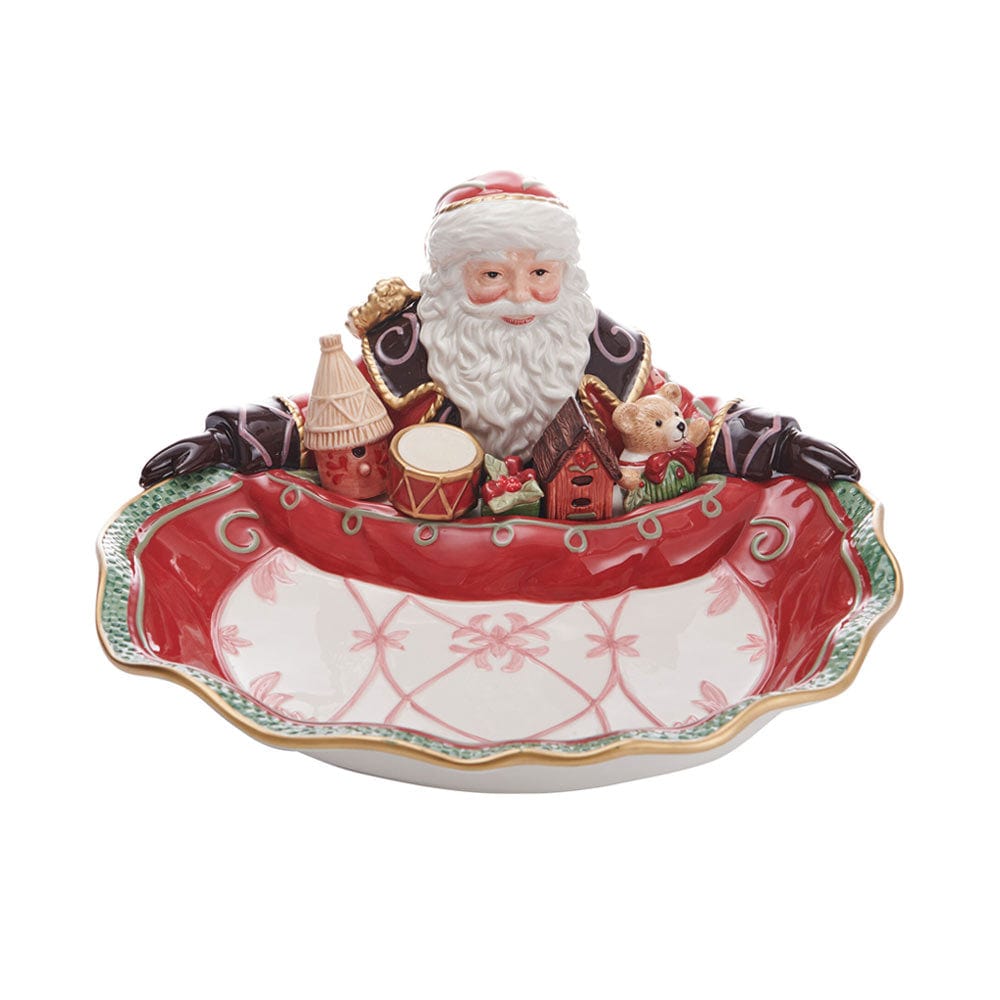 Fitz And Floyd Chalet Santa Serving Bowl 1 QT