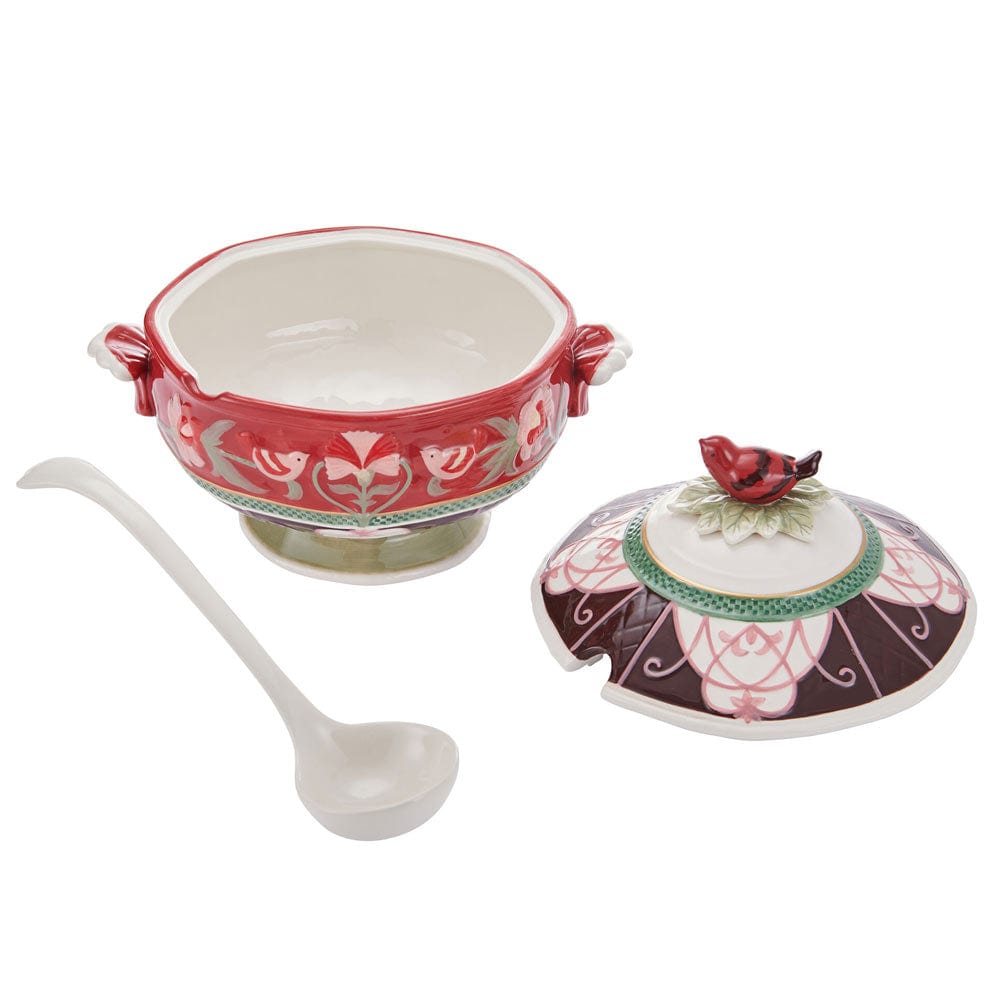 Fitz And Floyd Chalet Soup Tureen With Ladle 3 QT