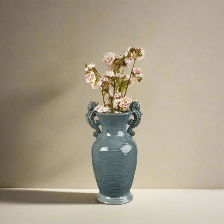 Fitz And Floyd Coastal Home Seahorse Vase 11.5 IN