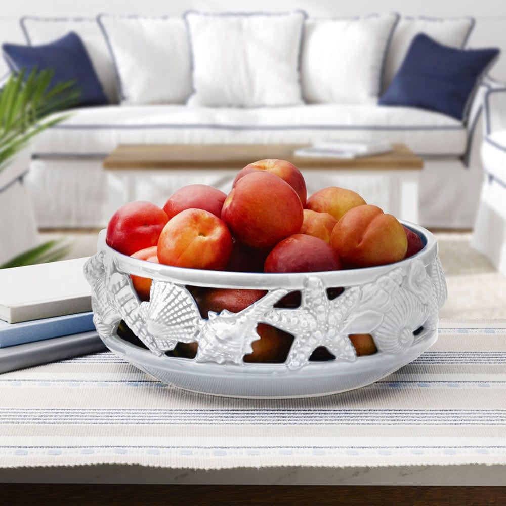 fitz and floyd Coastal Home White Centerpiece Bowl