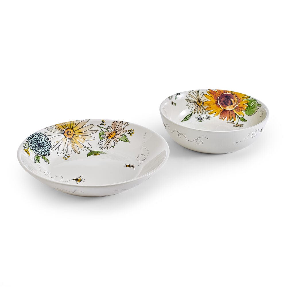 Fitz And Floyd Emi's Garden Set Of 2 Serving Bowls