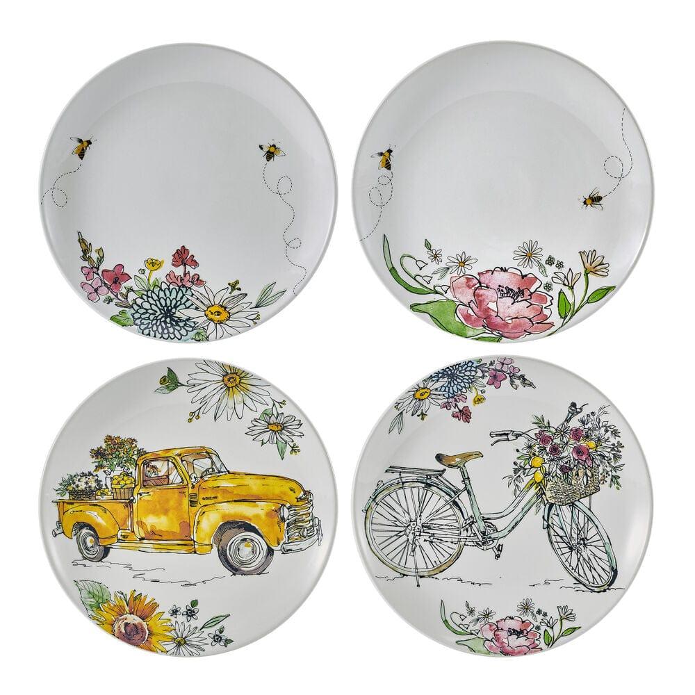 Fitz And Floyd Emi's Garden Set Of 4 Salad Plates