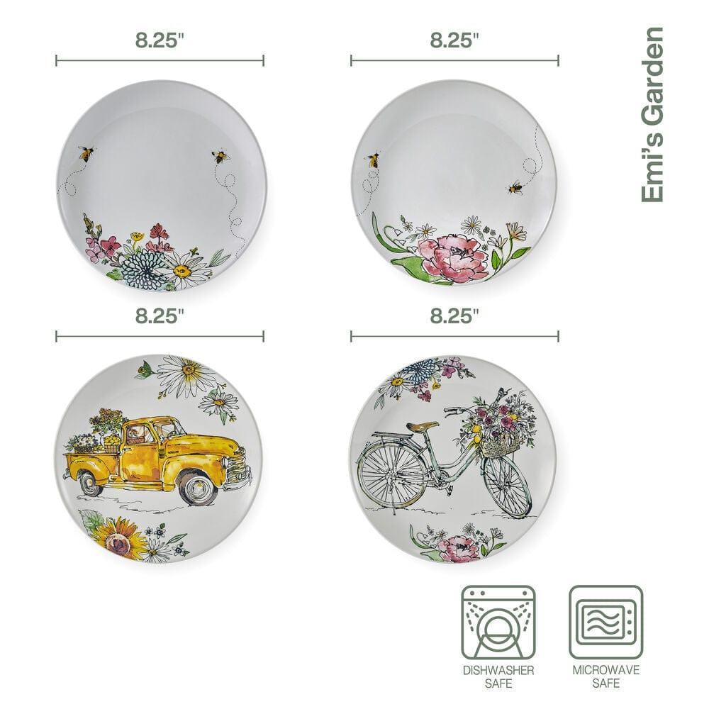 Fitz And Floyd Emi's Garden Set Of 4 Salad Plates