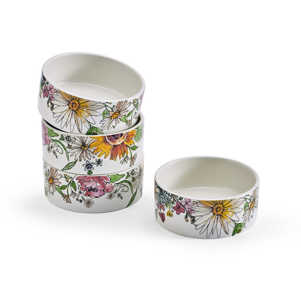 Fitz And Floyd Emi's Garden Set Of 4 Snack Bowls
