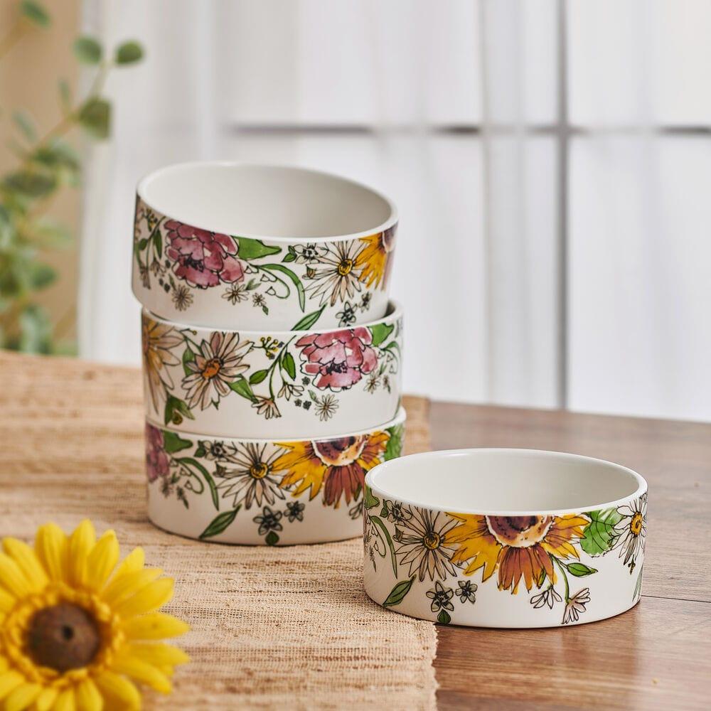 fitz and floyd Emi's Garden Set of 4 Snack Bowls