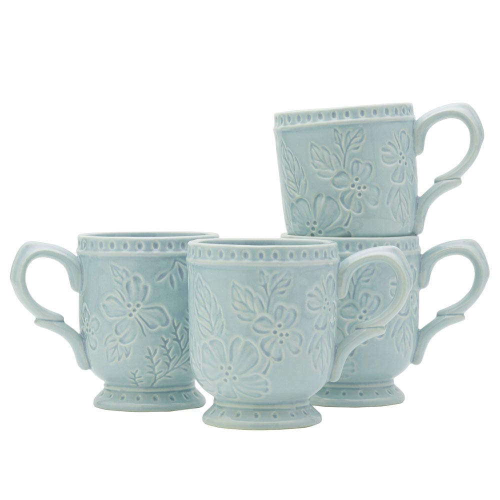 Fitz And Floyd English Garden Set Of 4 Mugs