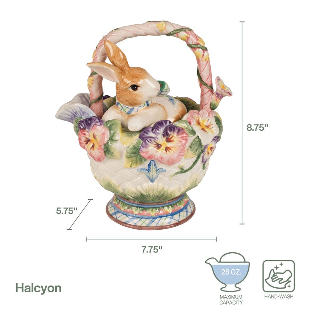 Fitz And Floyd Halcyon Rabbit Teapot