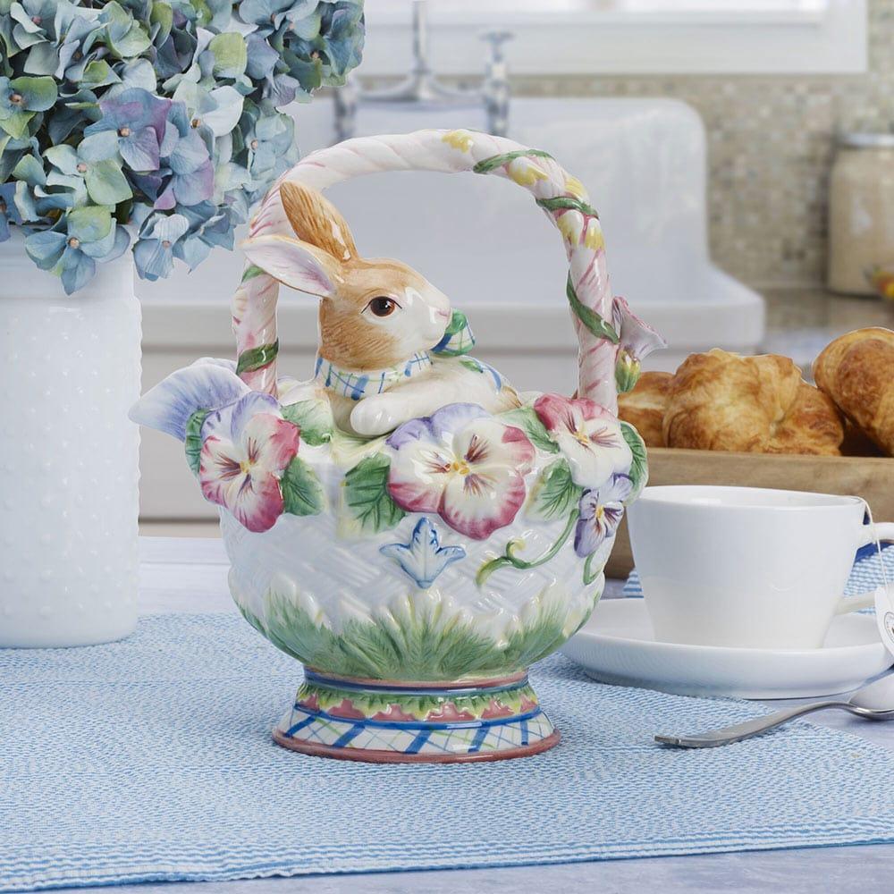 fitz and floyd Halcyon Rabbit Teapot