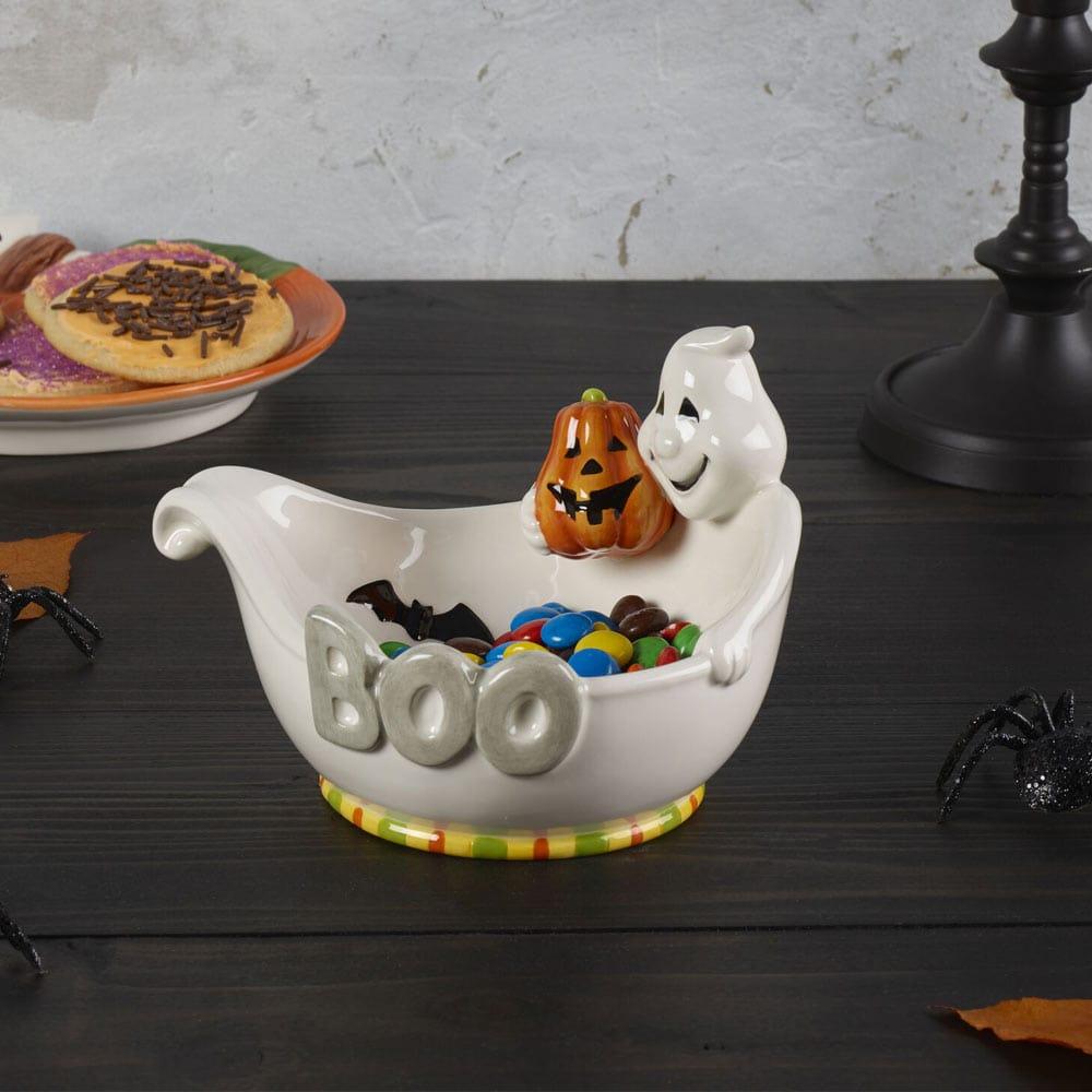 fitz and floyd Halloween Boo Ghost Candy Bowl