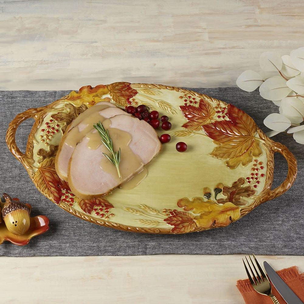 Fitz And Floyd Harvest Handled Serving Platter