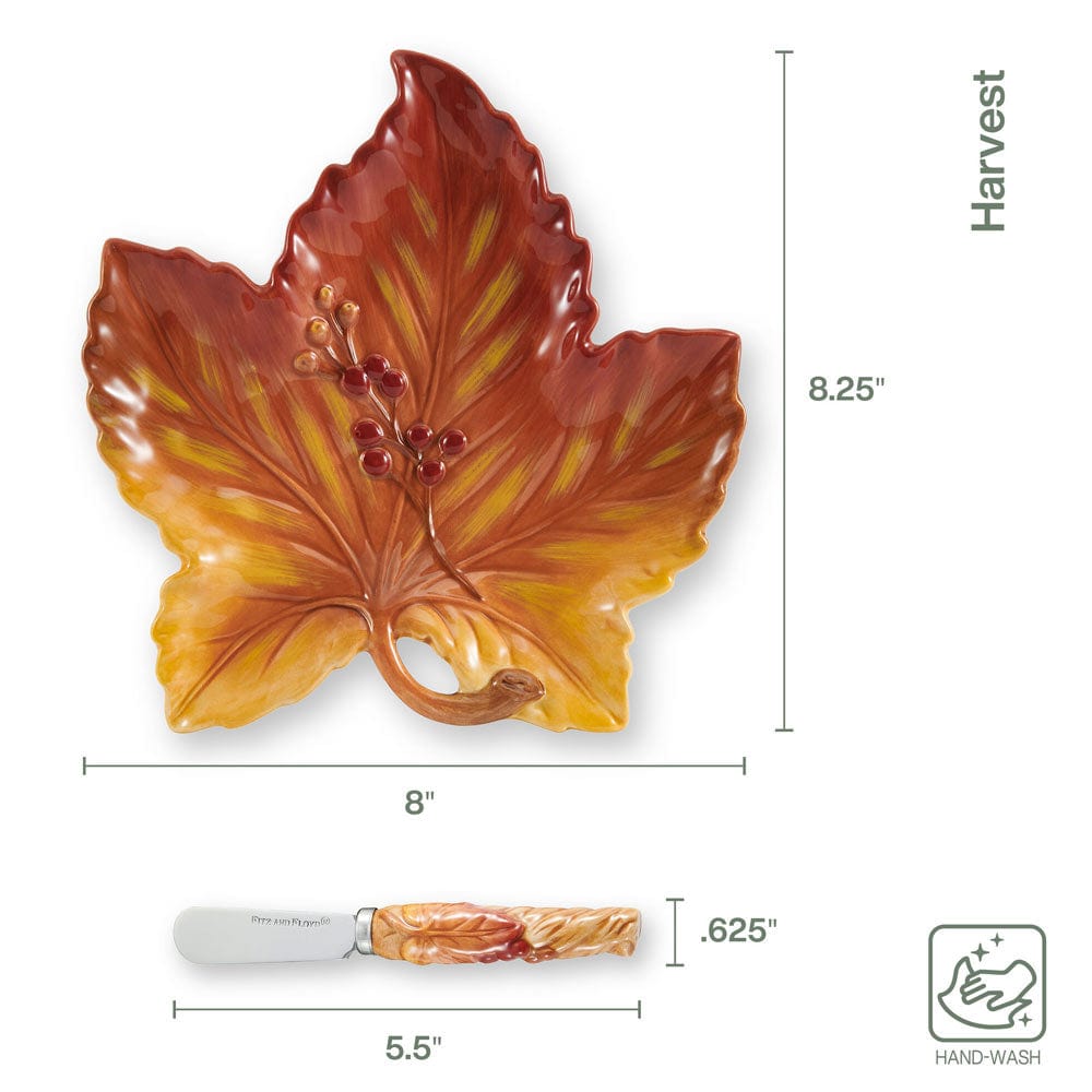 Fitz And Floyd Harvest Snack Plate With Spreader