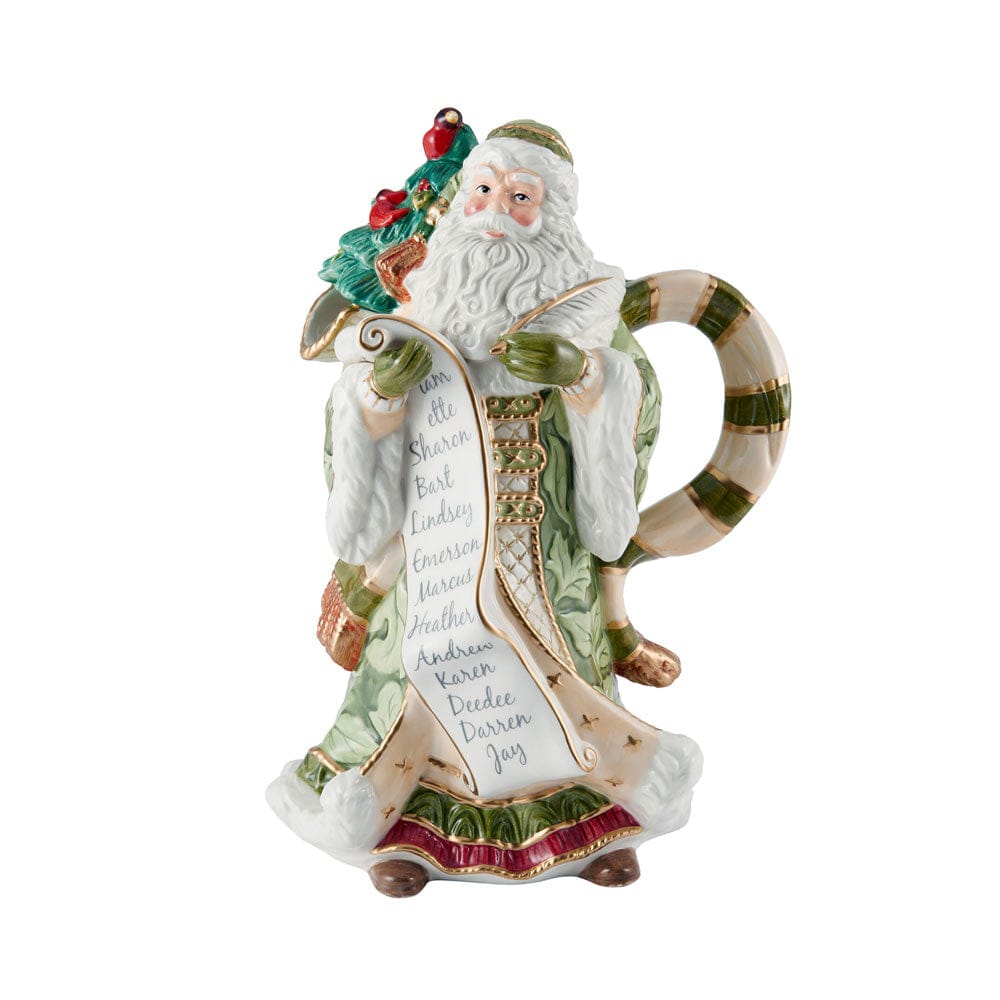 Fitz And Floyd Holiday Home Green Santa Pitcher