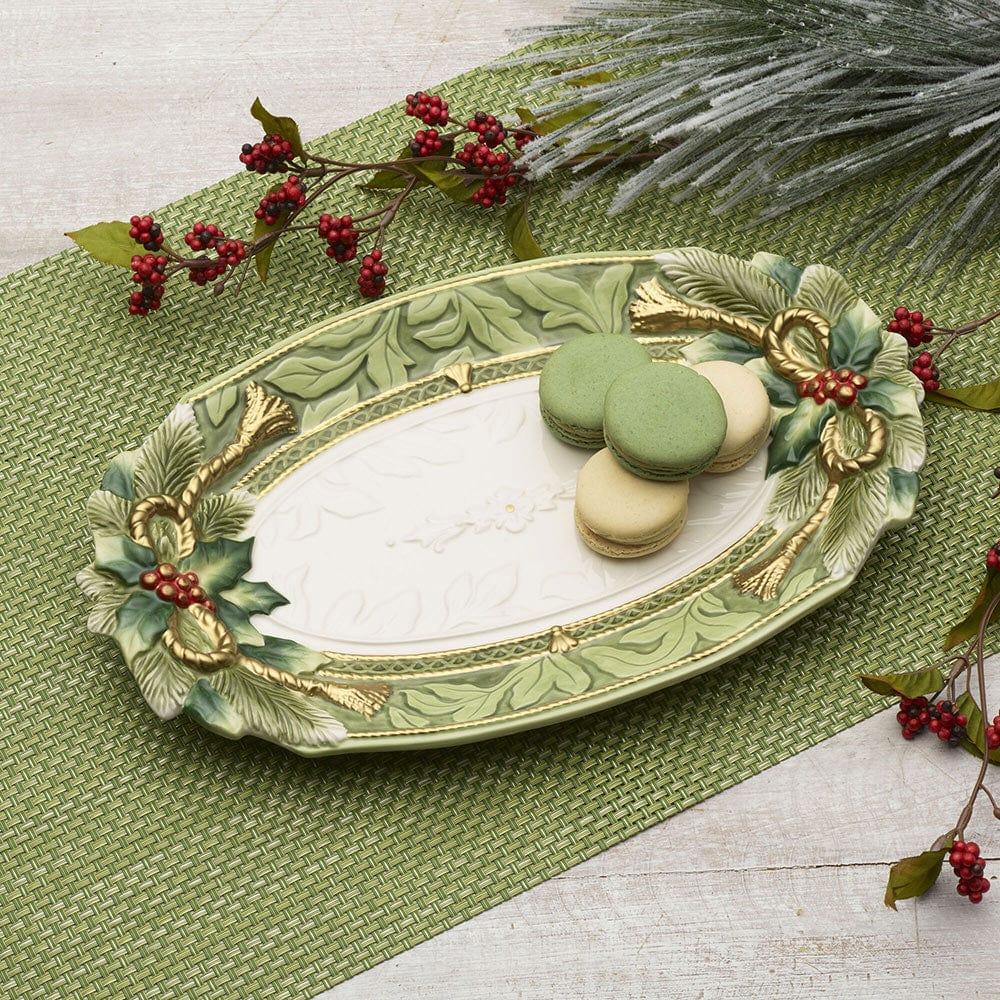 fitz and floyd Holiday Home Green Small Platter