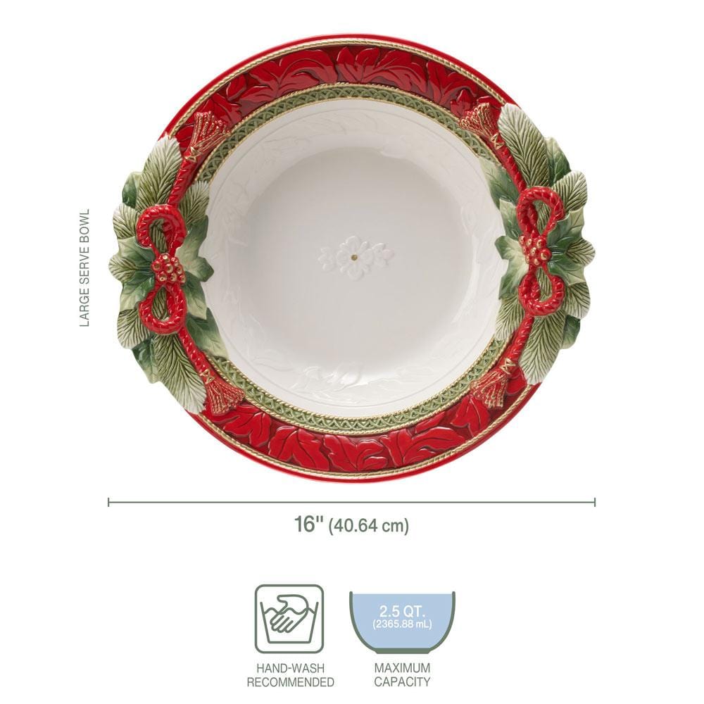 Fitz And Floyd Holiday Home Large Serve Bowl