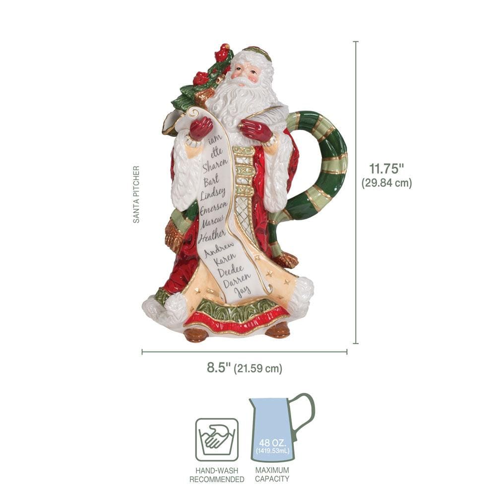 Fitz And Floyd Holiday Home Santa Pitcher