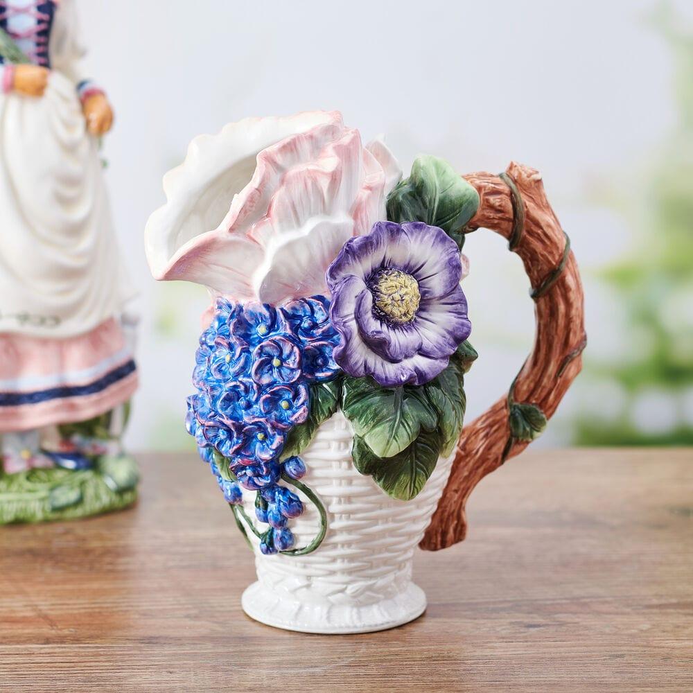 fitz and floyd Jardin Bouquet Flower Pitcher Vase
