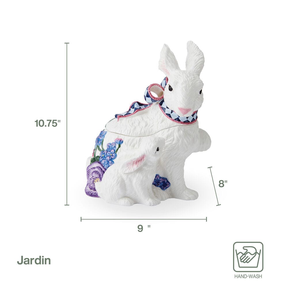 Fitz And Floyd Jardin Rabbit Cookie Jar Figurine