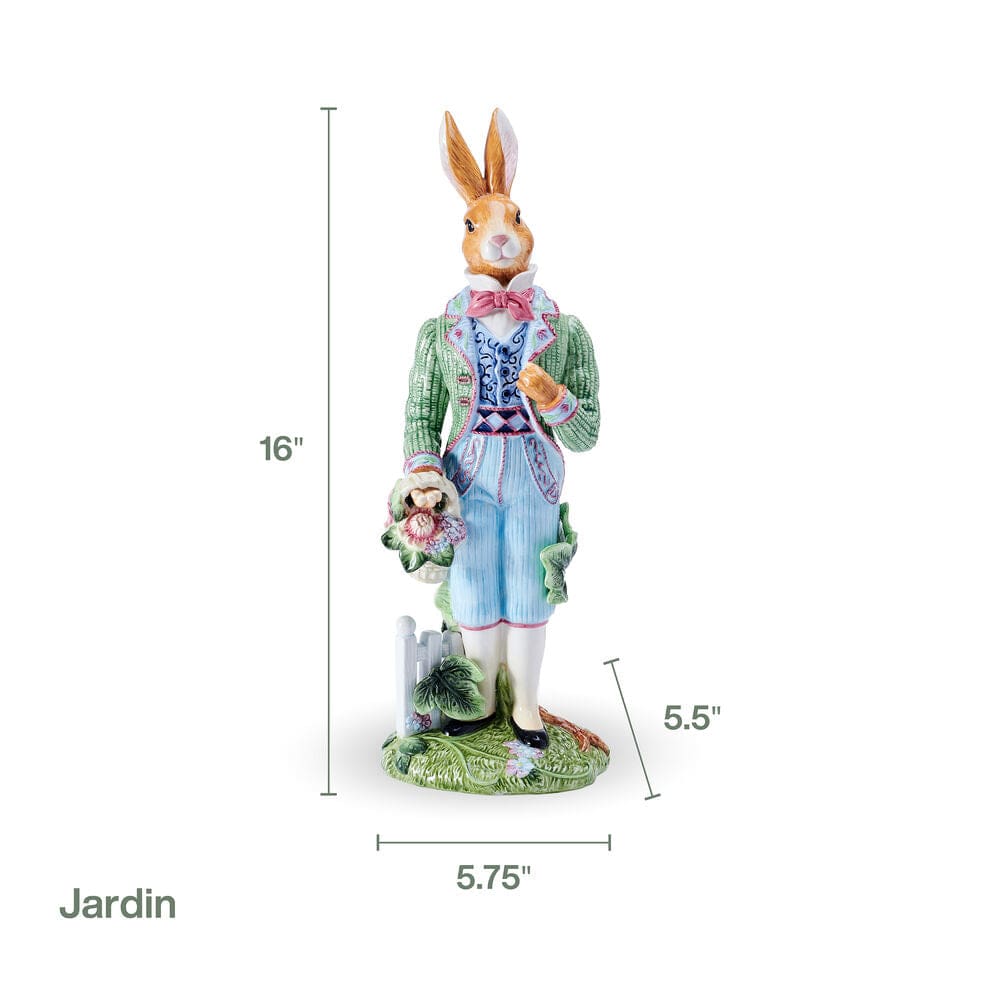Fitz And Floyd Jardin Rabbit Male Figurine 16 IN