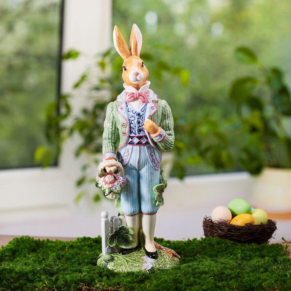 fitz and floyd Jardin Rabbit Male Figurine 16 IN