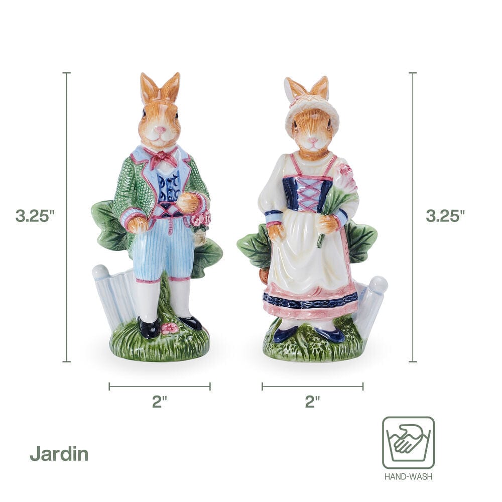 Fitz And Floyd Jardin Rabbit Salt And Pepper Set