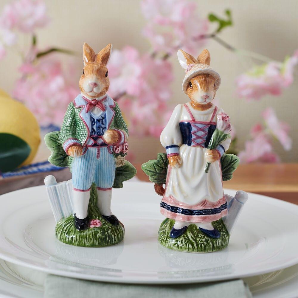 fitz and floyd Jardin Rabbit Salt and Pepper Set