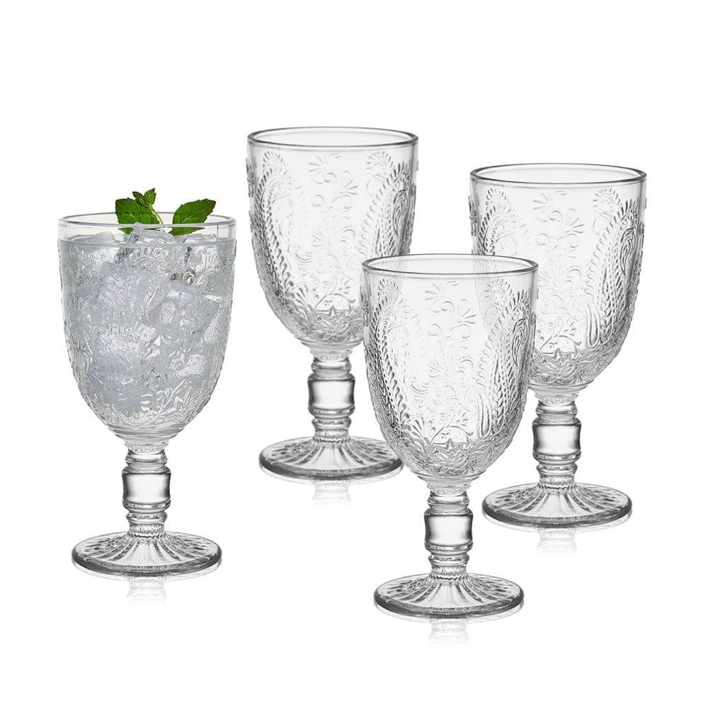 Fitz And Floyd Maddi Goblets Set Of 4 Clear