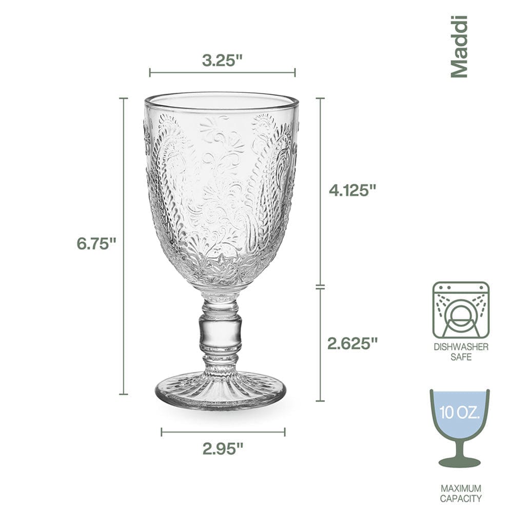 Fitz And Floyd Maddi Goblets Set Of 4 Clear