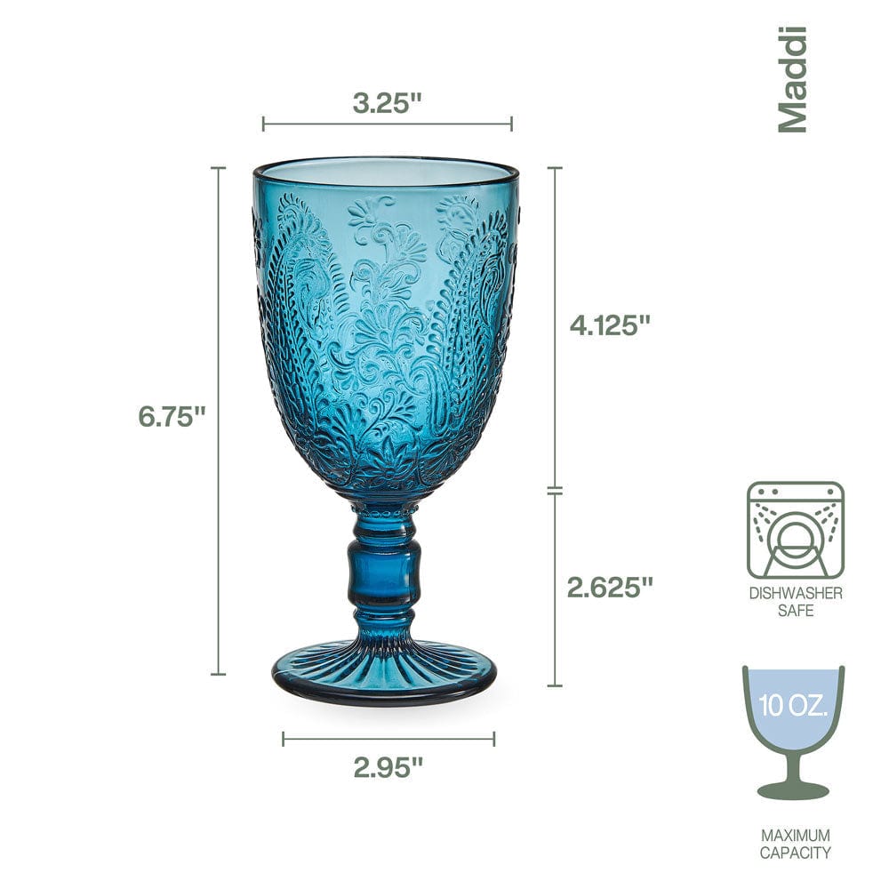 Fitz And Floyd Maddi Goblets Set Of 4 Indigo