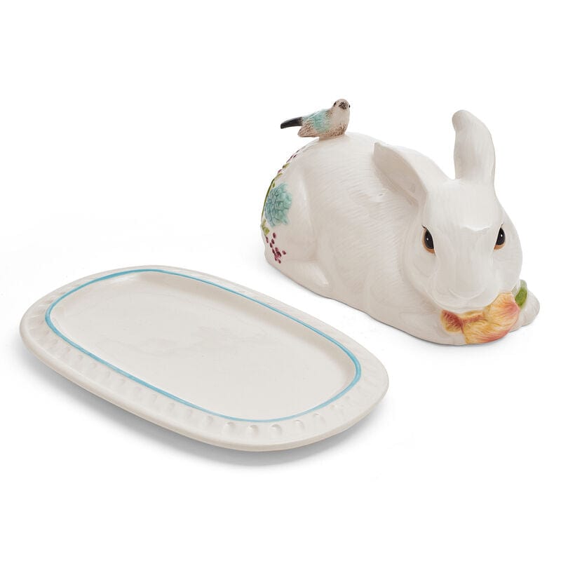 Fitz And Floyd Meadow Rabbit Covered Butter Dish