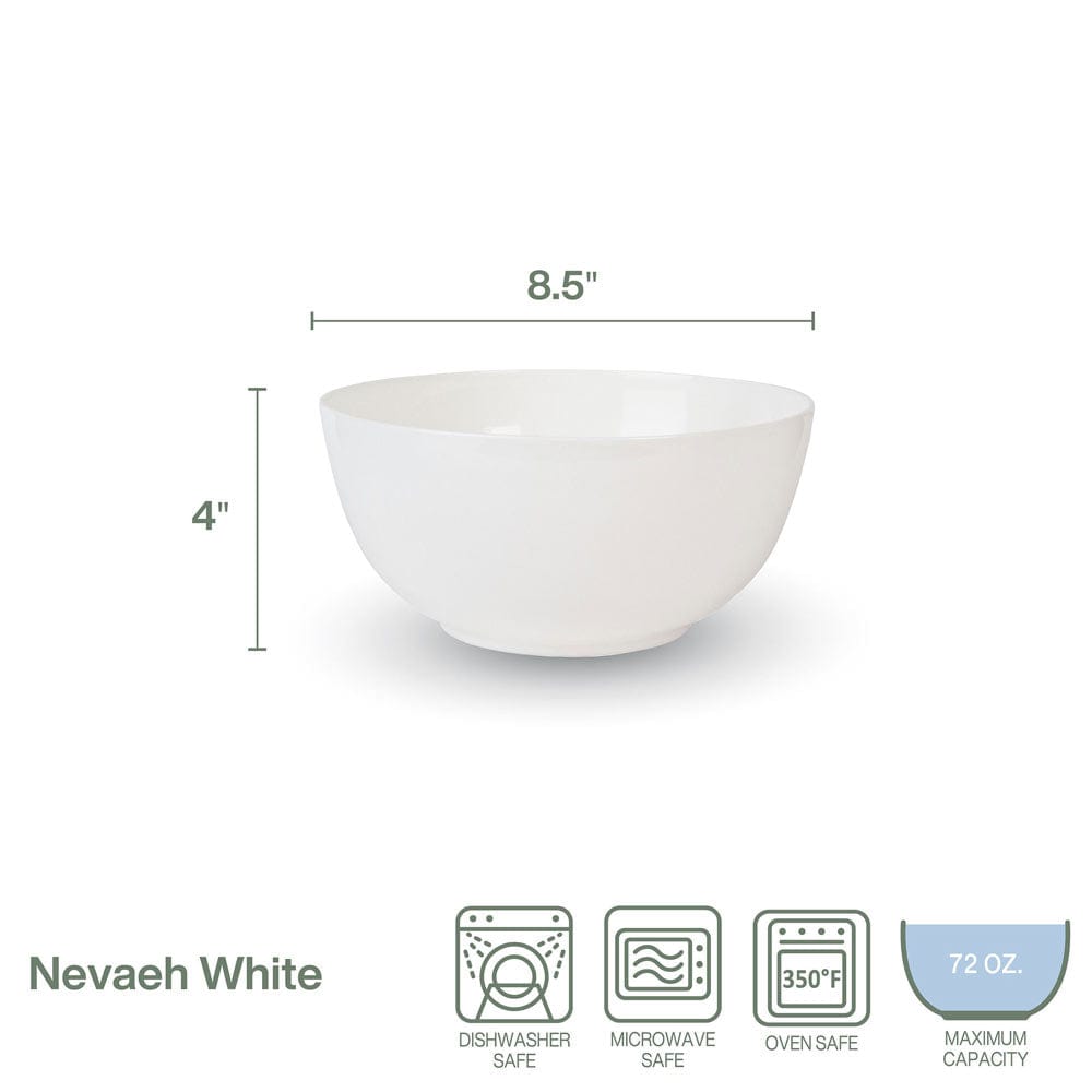 Fitz And Floyd Nevaeh White Deep Serving Bowl