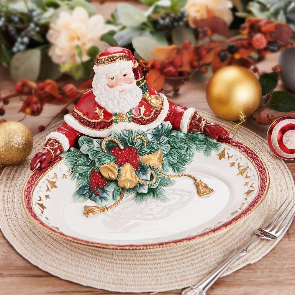 Fitz And Floyd Noel Holiday Santa Serving Bowl