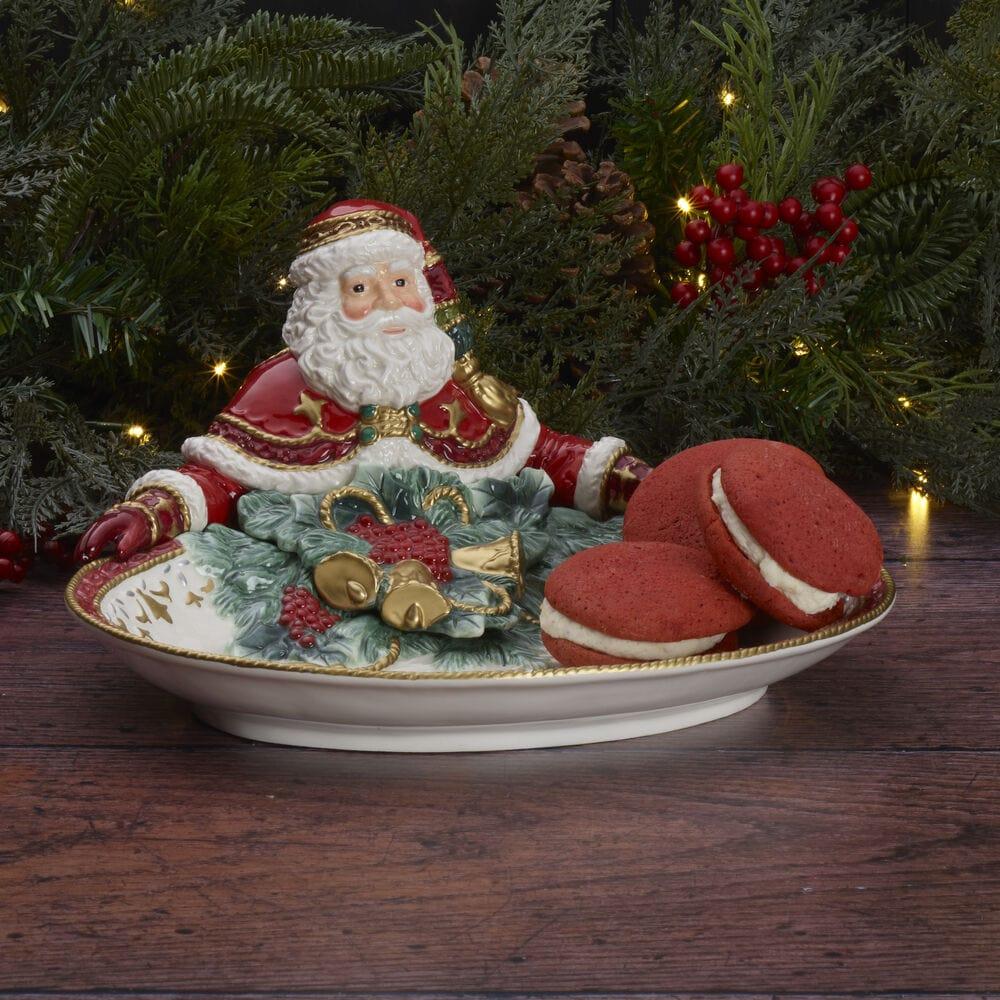 fitz and floyd Noel Holiday Santa Serving Bowl