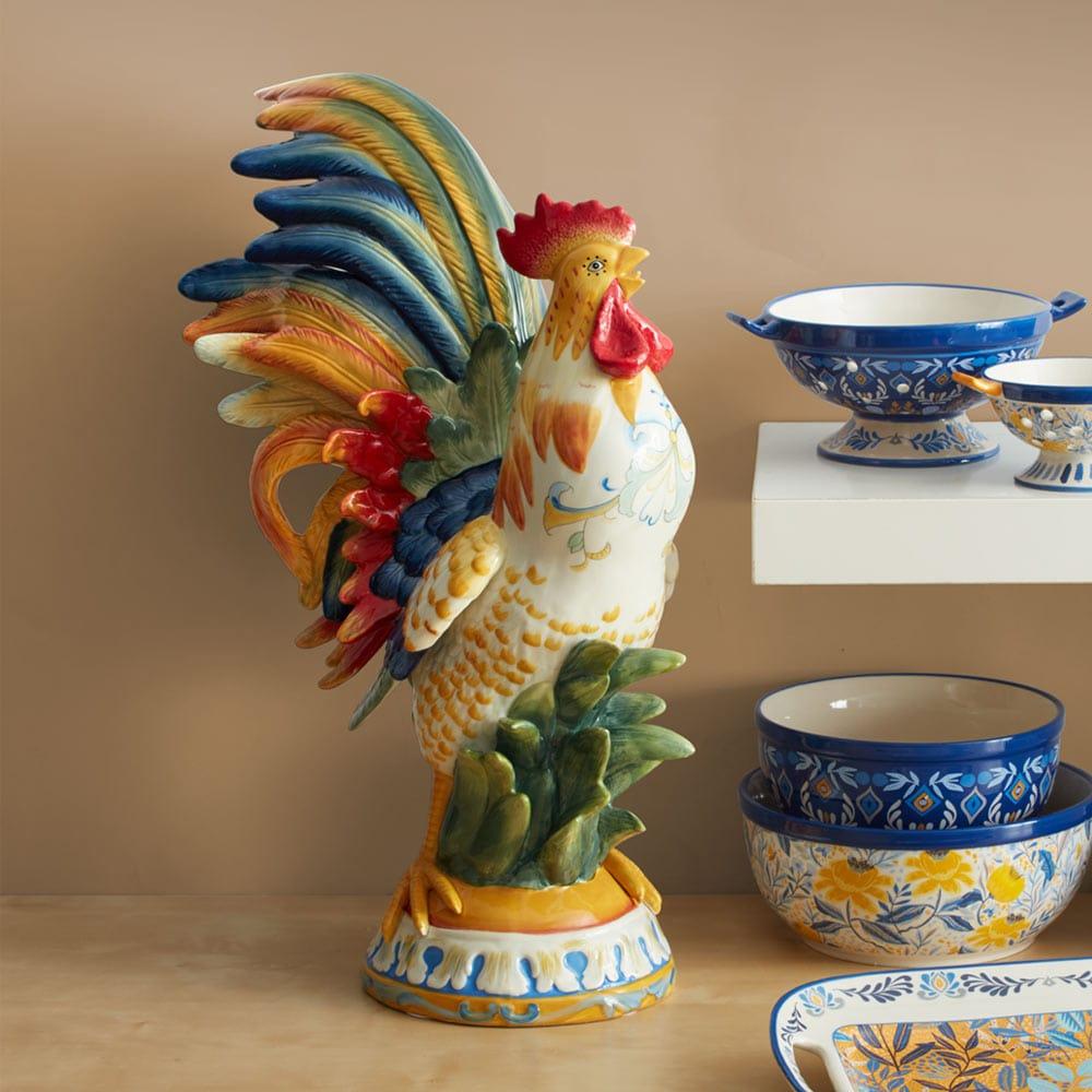 fitz and floyd Ricamo Rooster Figurine 20.5 IN