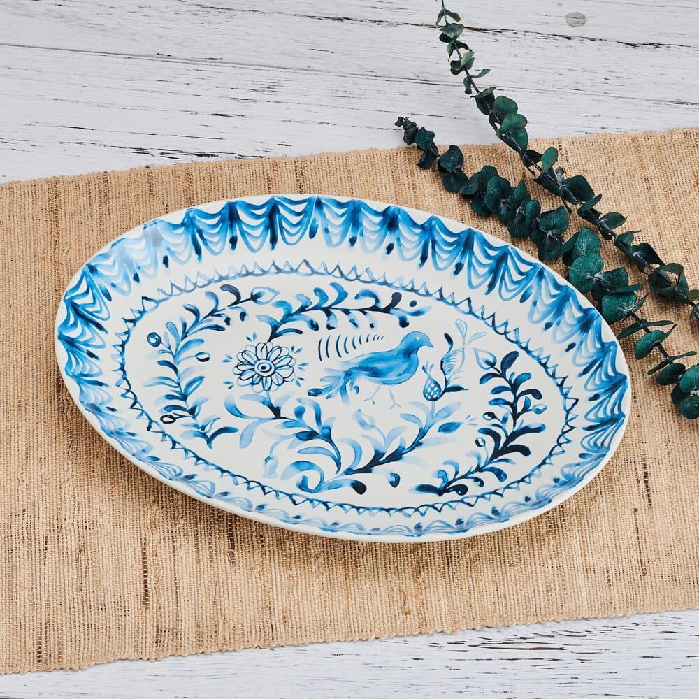 Fitz And Floyd Sicily Blue Oval Serving Platter
