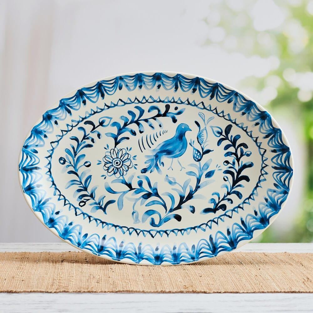 fitz and floyd Sicily Blue Oval Serving Platter