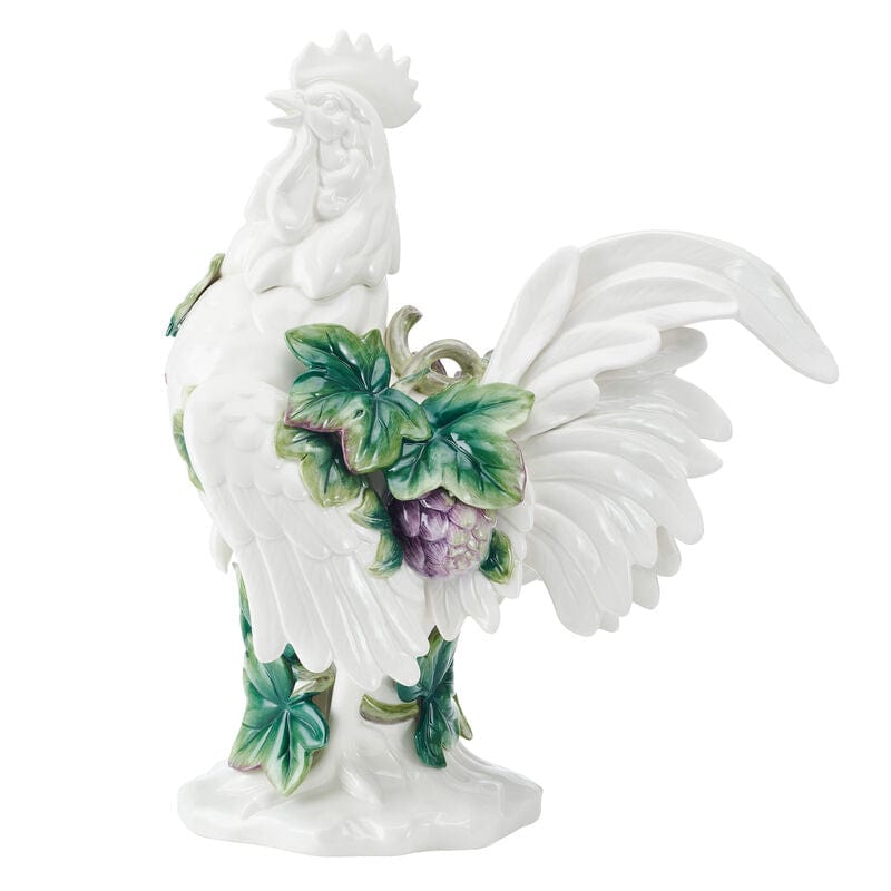 Fitz And Floyd Sicily Green Rooster Figurine 19 IN