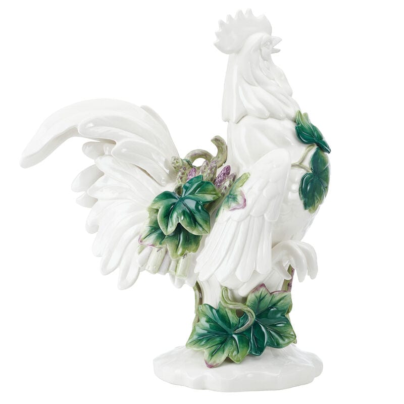Fitz And Floyd Sicily Green Rooster Figurine 19 IN