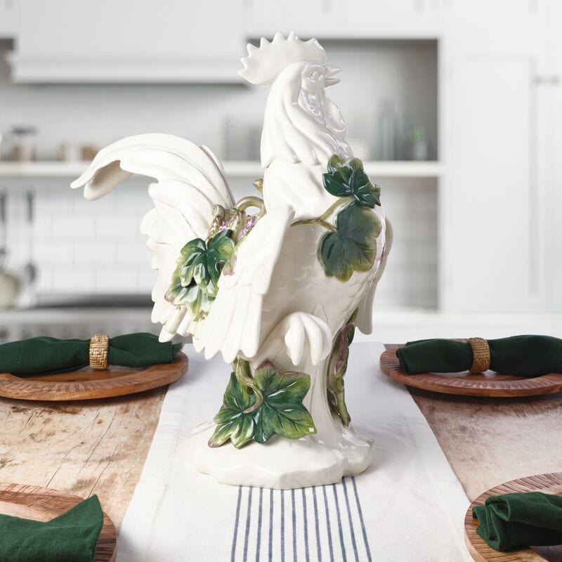 fitz and floyd Sicily Green Rooster Figurine 19 IN