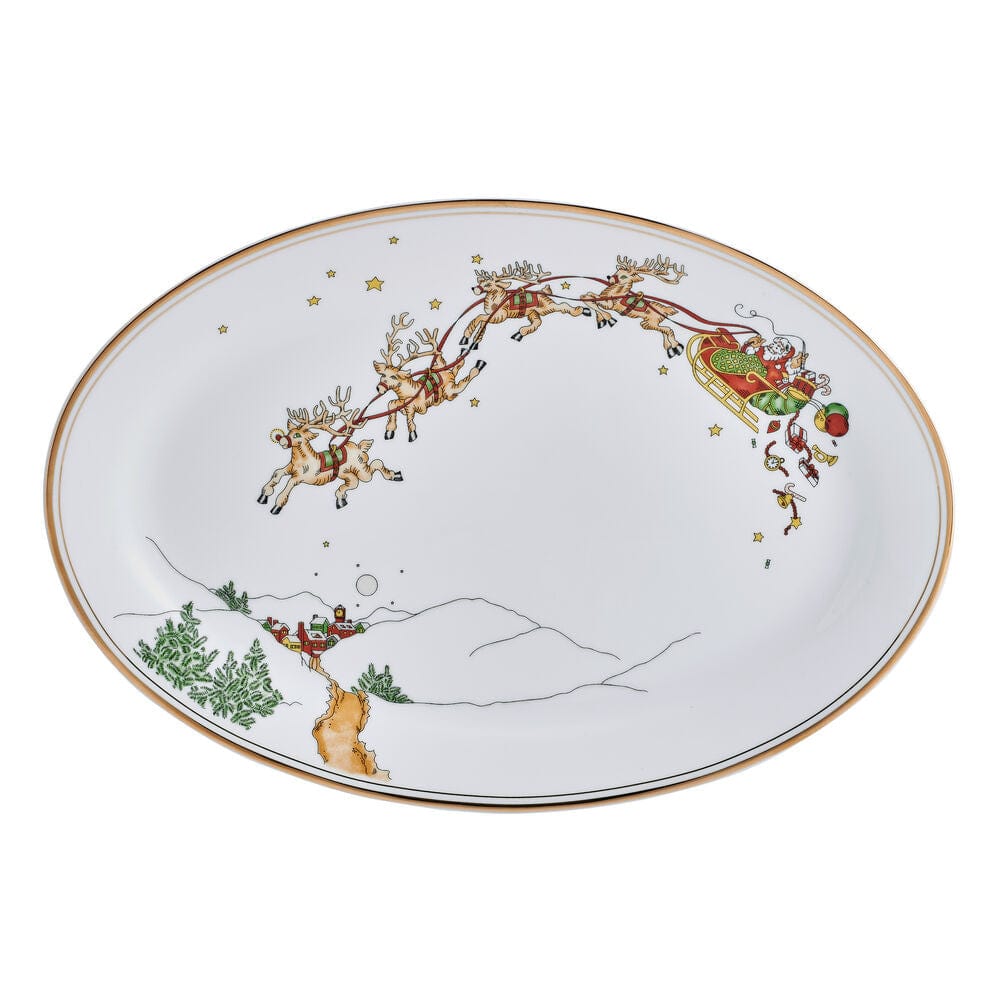 Fitz And Floyd St. Nicholas Gold Platter 14 IN