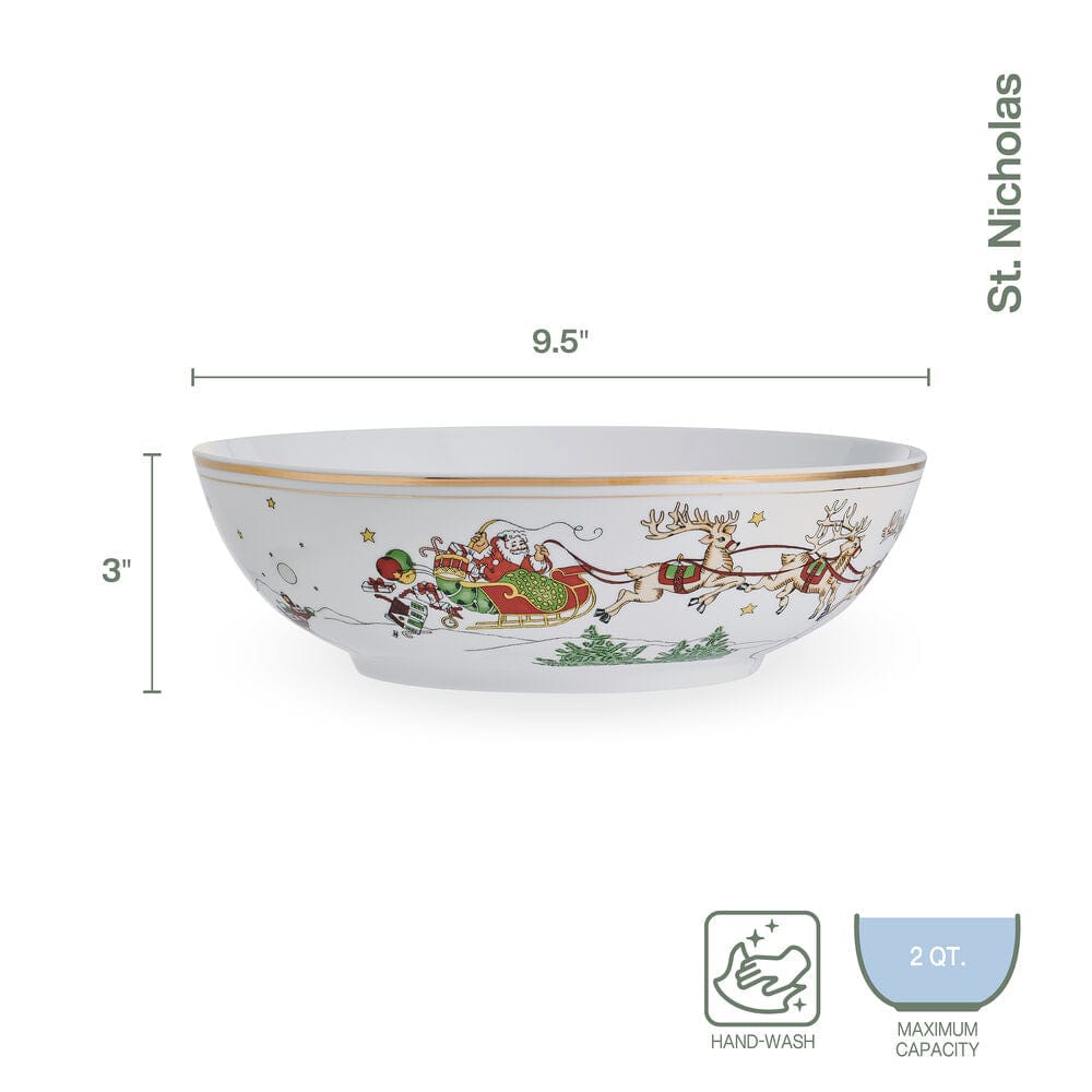 Fitz And Floyd St. Nicholas Gold Serving Bowl