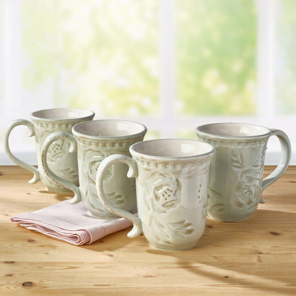 fitz and floyd Toulouse Green Set of 4 Mugs