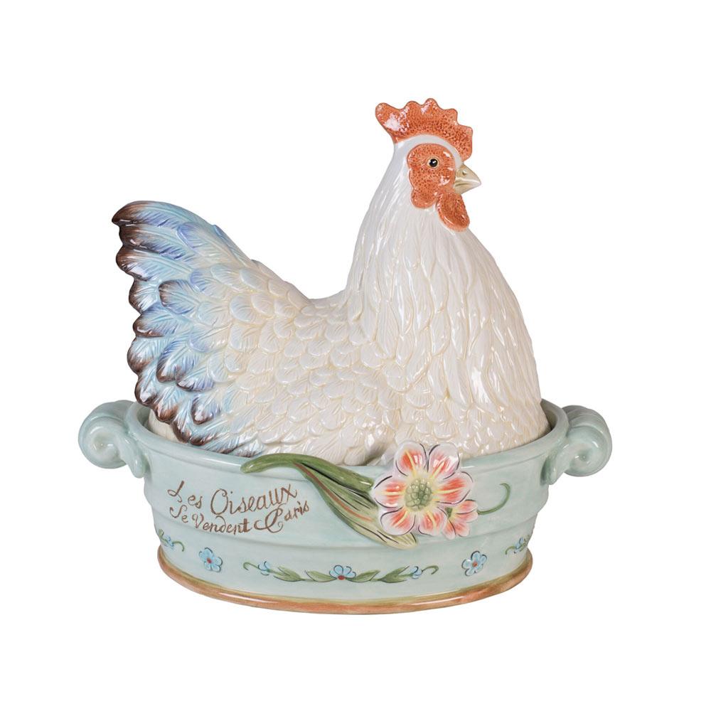 Fitz And Floyd Toulouse Hen Covered Vegetable Bowl
