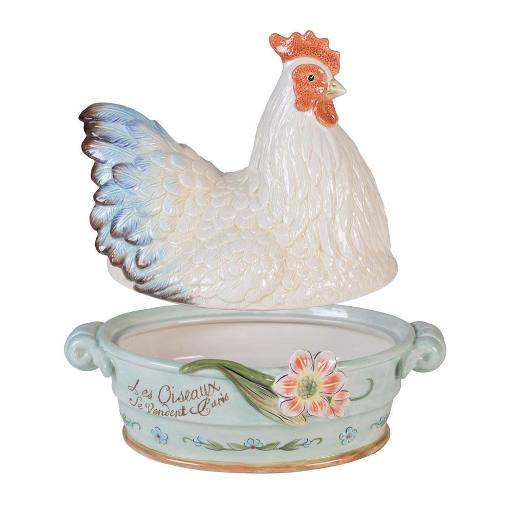 Fitz And Floyd Toulouse Hen Covered Vegetable Bowl