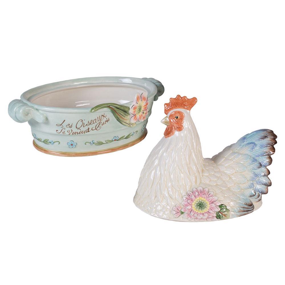 Fitz And Floyd Toulouse Hen Covered Vegetable Bowl