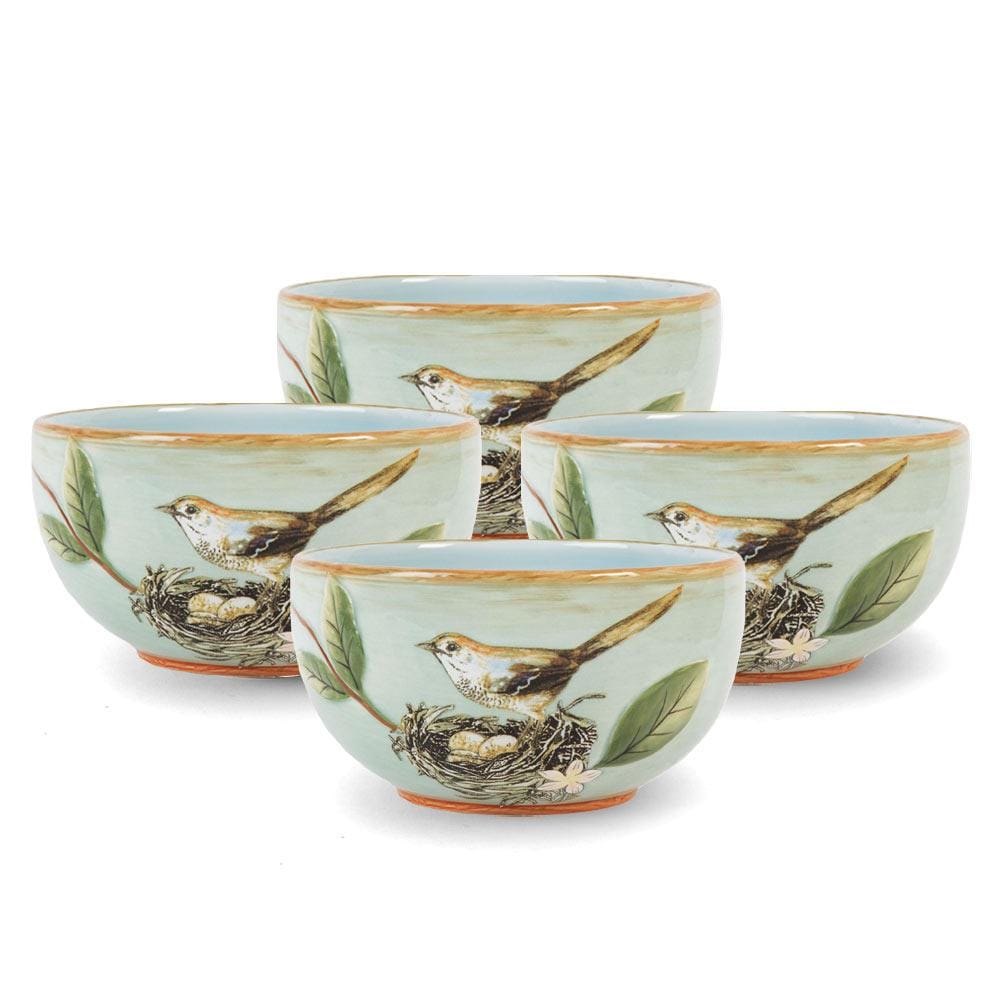 Fitz And Floyd Toulouse Set Of 4 Green Small Bowls