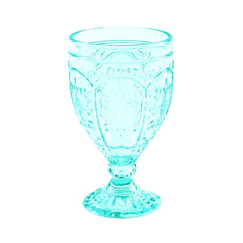 Fitz And Floyd Trestle Goblets Set Of 4 Aqua